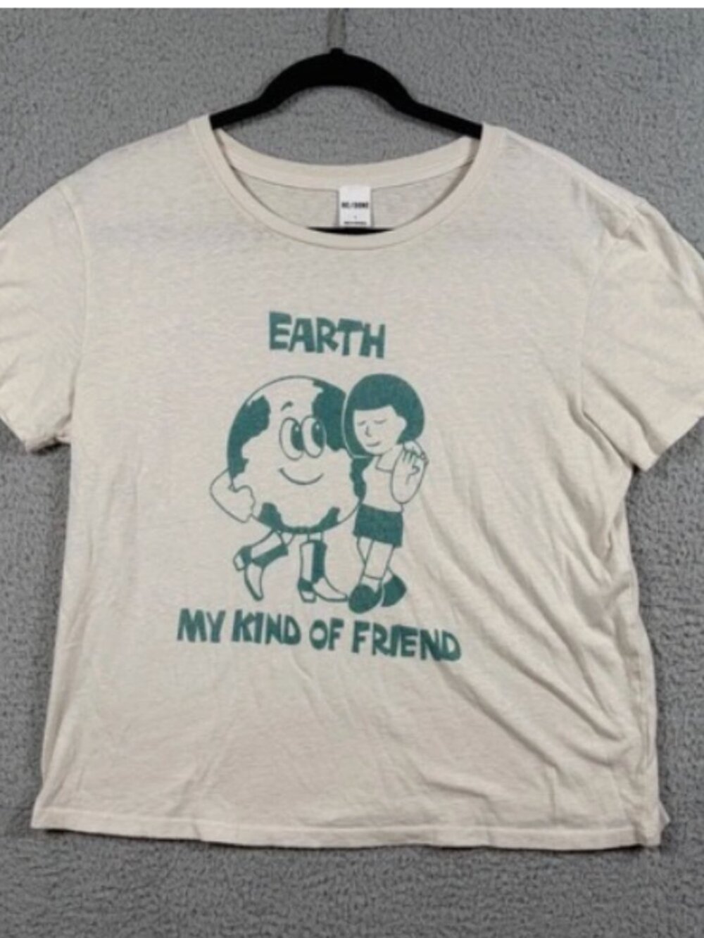 RE/DONE Earth My Kind of Friend Classic Cotton Tee Shirt  New without tag